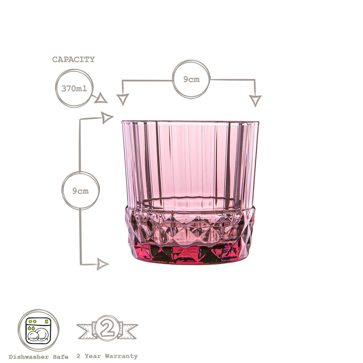 370ml America '20s Tumbler Glasses - Pack of Six