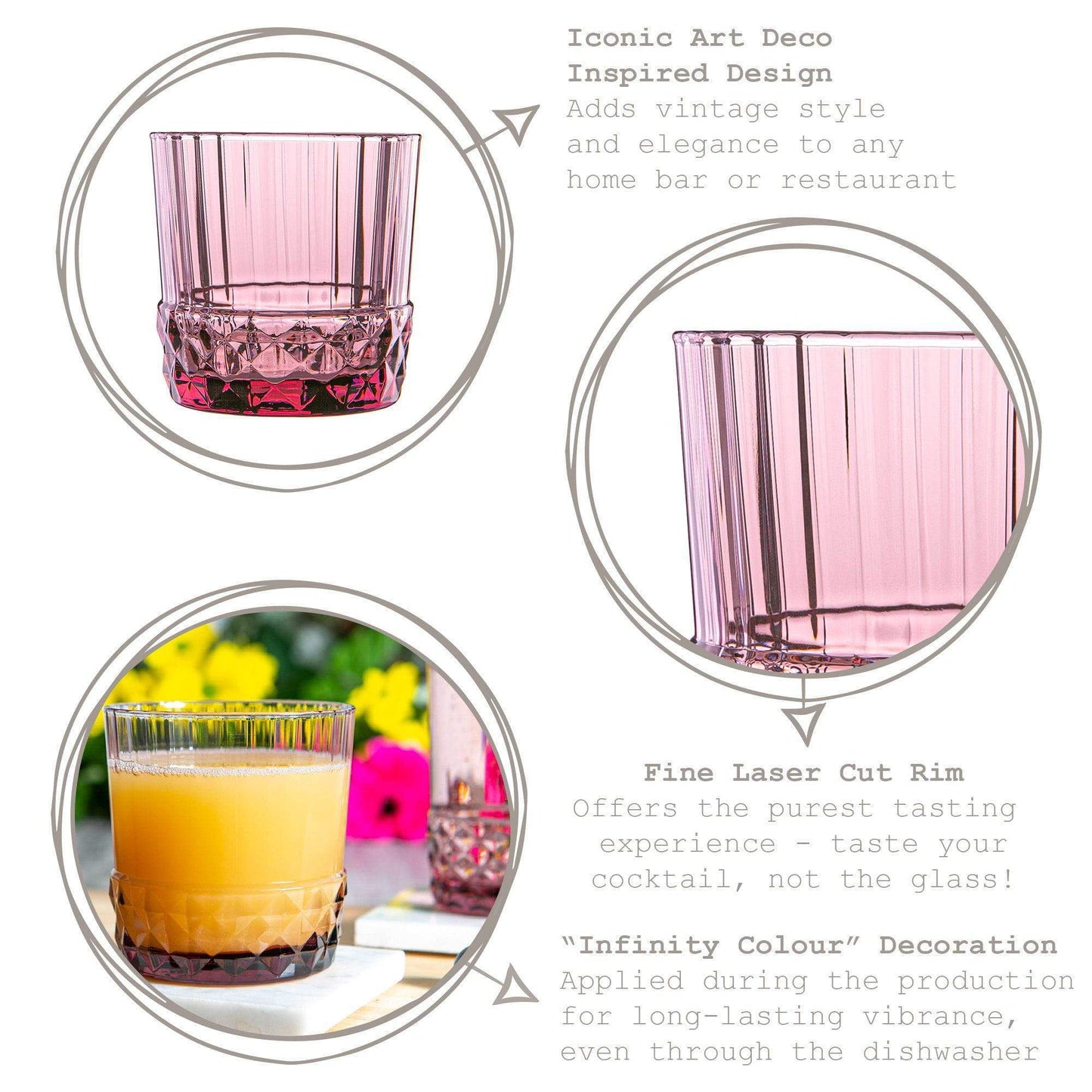 370ml America '20s Tumbler Glasses - Pack of Six