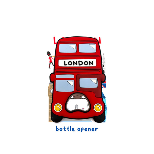 London Souvenir Red London Bus Magnetic PVC Bottle Opener