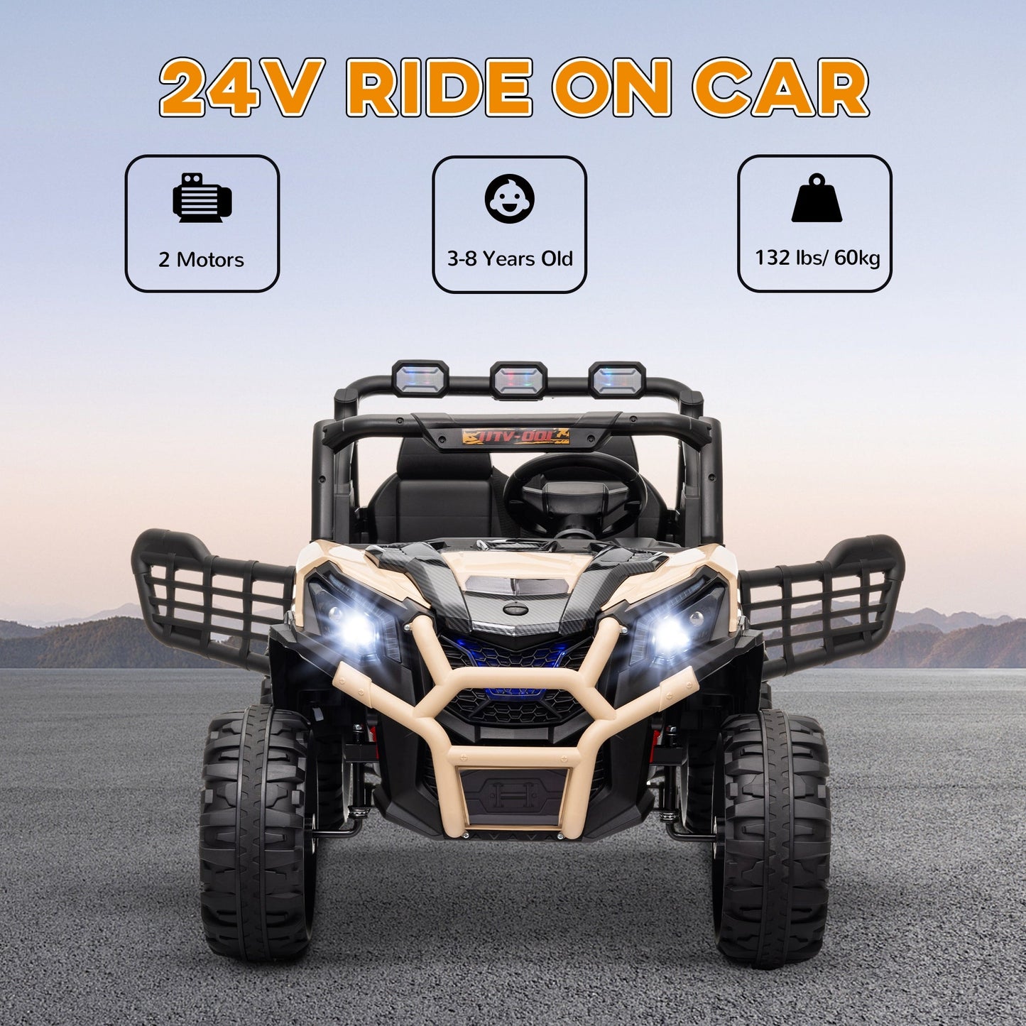 AIYAPLAY 2 Seater 24V Kids Electric Car w/ Remote Control