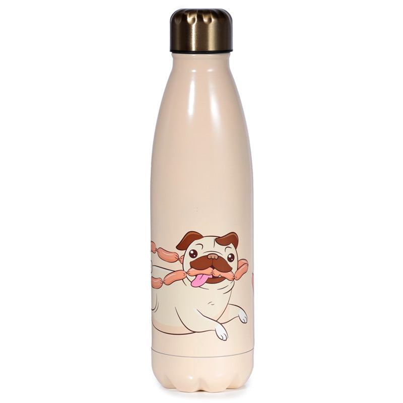 Reusable Stainless Steel Insulated Drinks Bottle 500ml - Mopps Pug