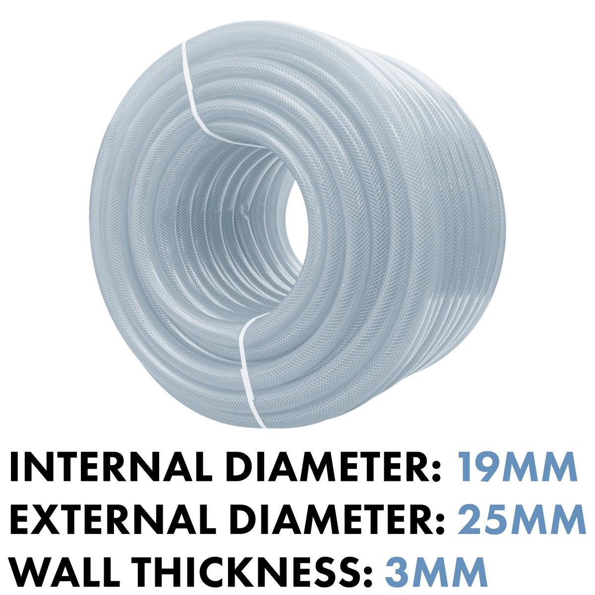 Clear Braided PVC Pipe 19mm*3mm