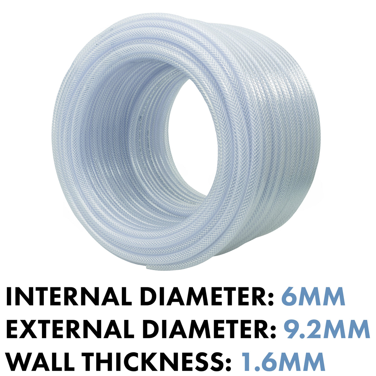 Clear Braided PVC Pipe 6mm*1.6mm