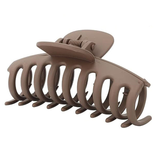 Fashion Jewelry Large Hair Claw - Secure All-Day Hold for Thick Hair in Brown