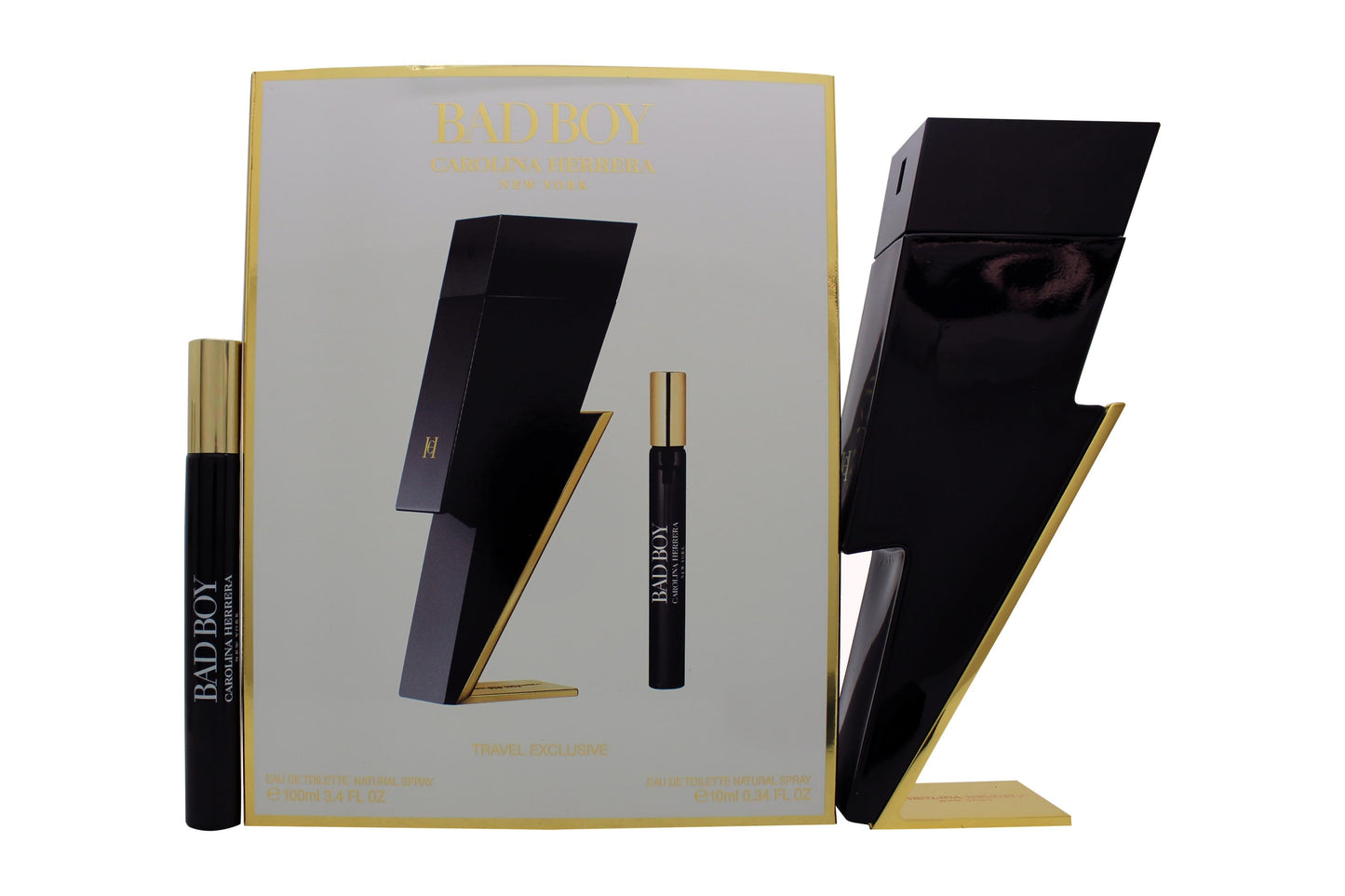 Carolina Herrera Bad Boy Gift Set 100ml EDT + 10ml EDT Men's Fragrance