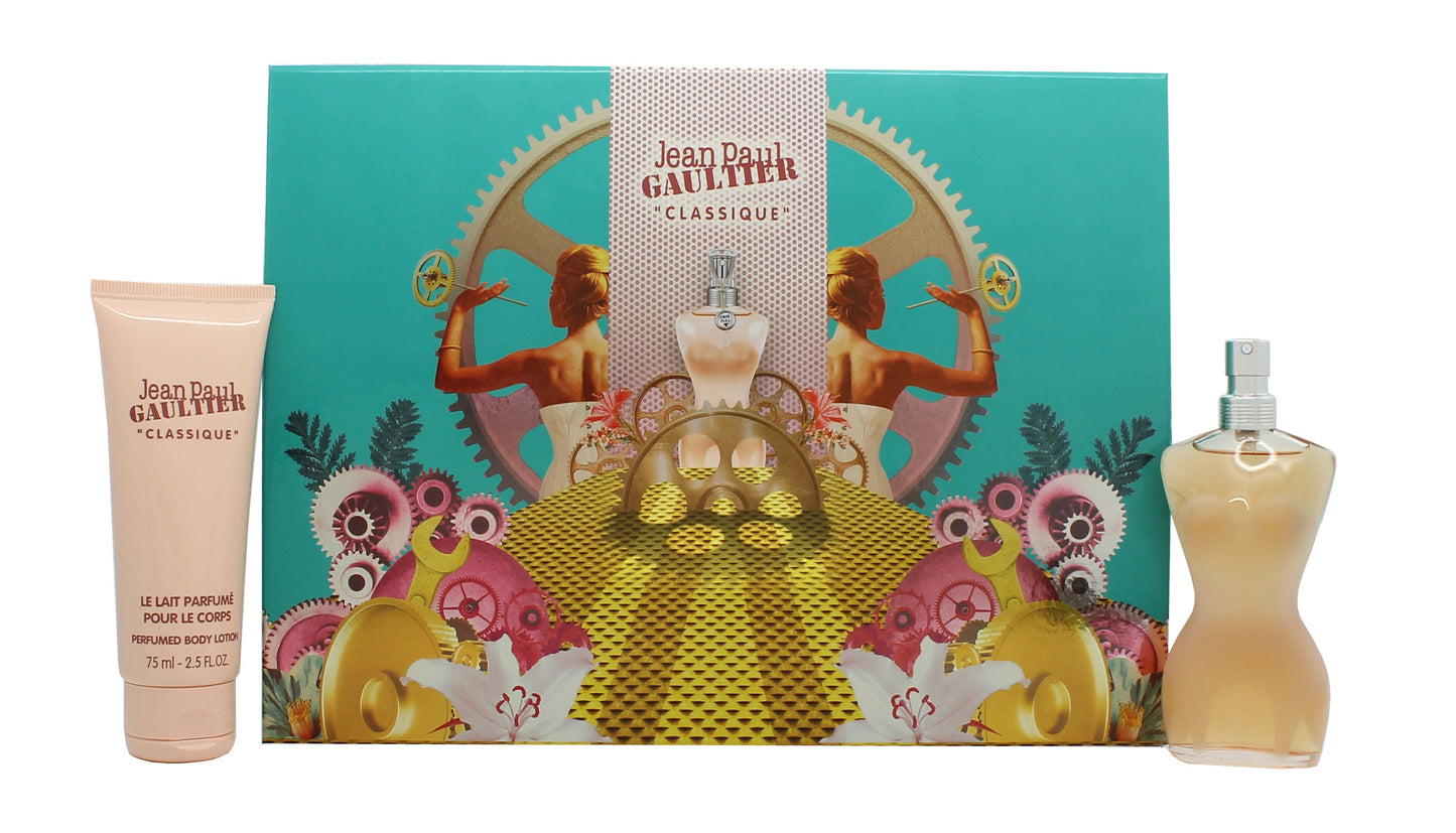 Jean Paul Gaultier Classique Gift Set 50ml EDT + 75ml Body Lotion Women's Fragrance
