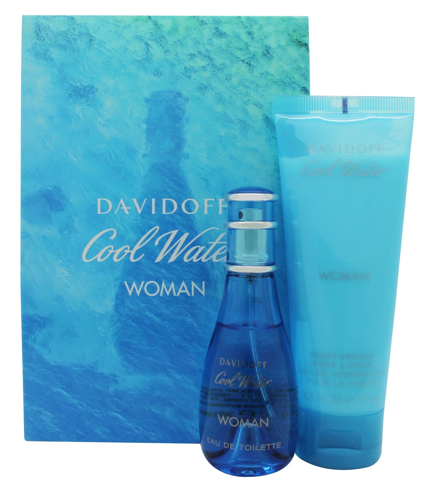 Davidoff Cool Water Woman Gift Set 30ml EDT + 75ml Body Lotion Women's Fragrance