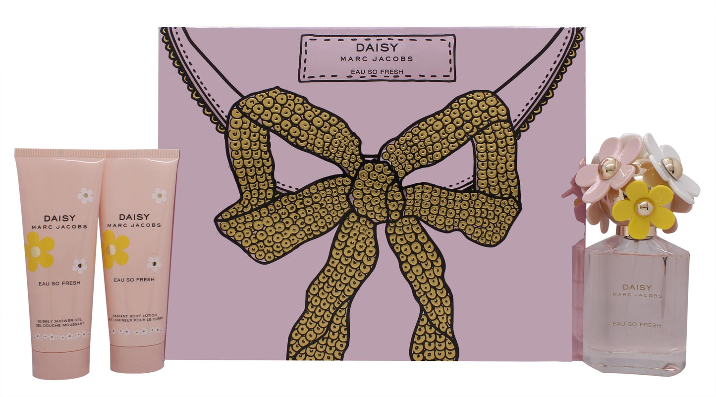 Marc Jacobs Daisy Eau So Fresh Gift Set 75ml EDT + 75ml Body Lotion + 75ml Shower Gel Women's Fragrance