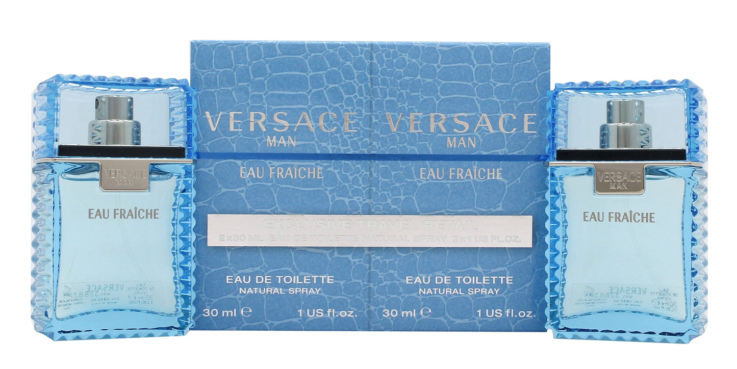 Versace Man Eau Fraiche Gift Set 2 x 30ml EDT Spray Men's Fragrance