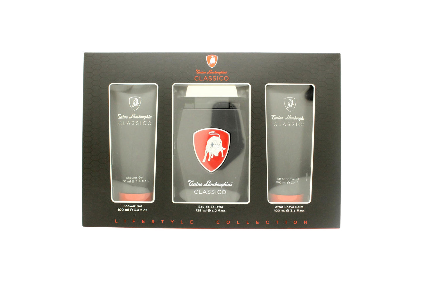 Lamborghini Classico Gift Set 125ml EDT + 100ml Aftershave Balm + 100ml Shower Gel Men's Fragrance