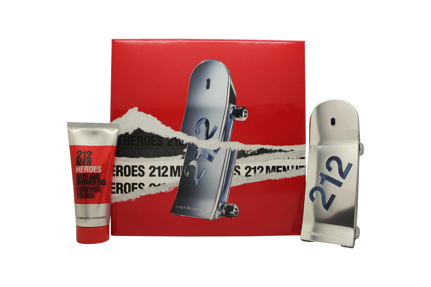 Carolina Herrera 212 Heroes Gift Set 90ml EDT + 100ml Shower Gel Men's Fragrance