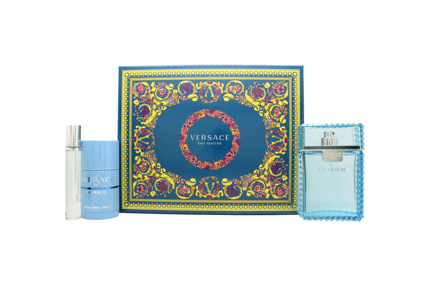 Versace Man Eau Fraiche Gift Set 100ml EDT + 75ml Deodorant Stick + 10ml EDT Men's Fragrance