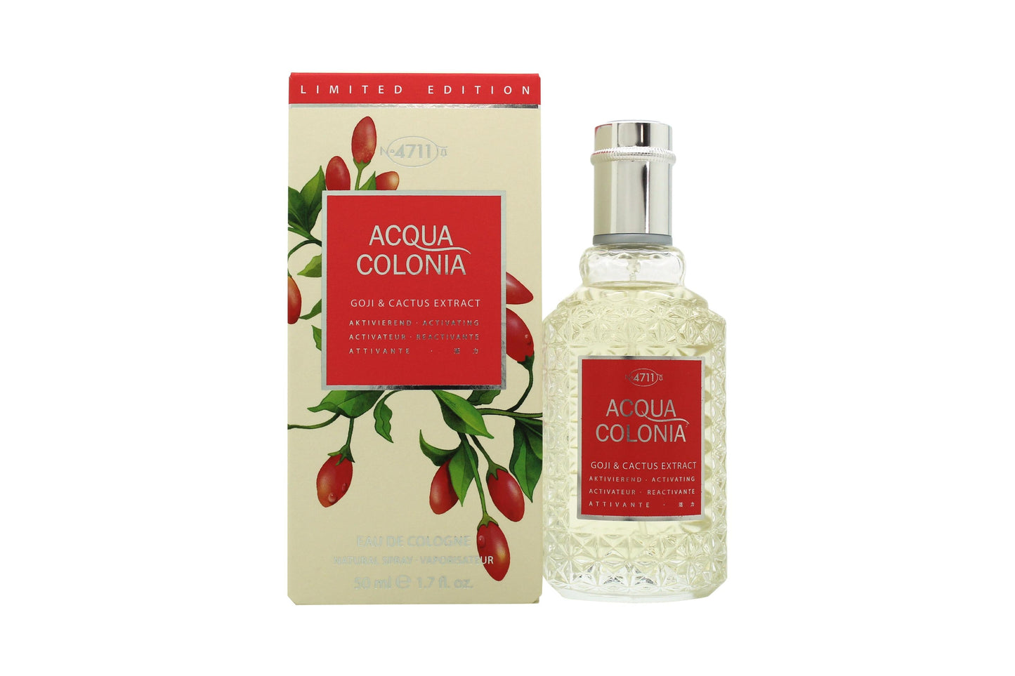 Mäurer & Wirtz 4711 Acqua Colonia Goji & Cactus Extract Eau de Cologne 50ml Spray Unisex Fragrance