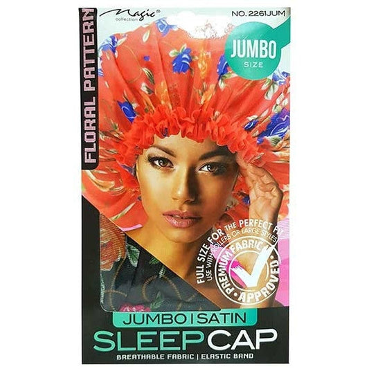 Magic Collection Floral Pattern Sleep Cap 2261JUM: Ultimate Hair Protection & Style Preservation for All Hair Types, One Size