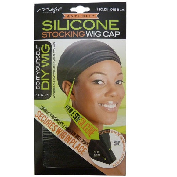 Magic Collection Silicone Stocking Wig Cap No.DIY016BLA - Secure & Comfortable Wig Foundation for Universal Fit