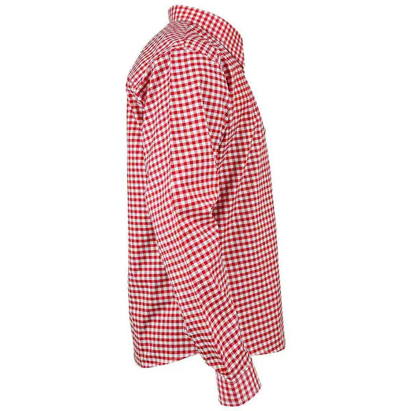 Men’s Bavarian Gingham Shirt Red Check Shirt for Oktoberfest & Casual Wear