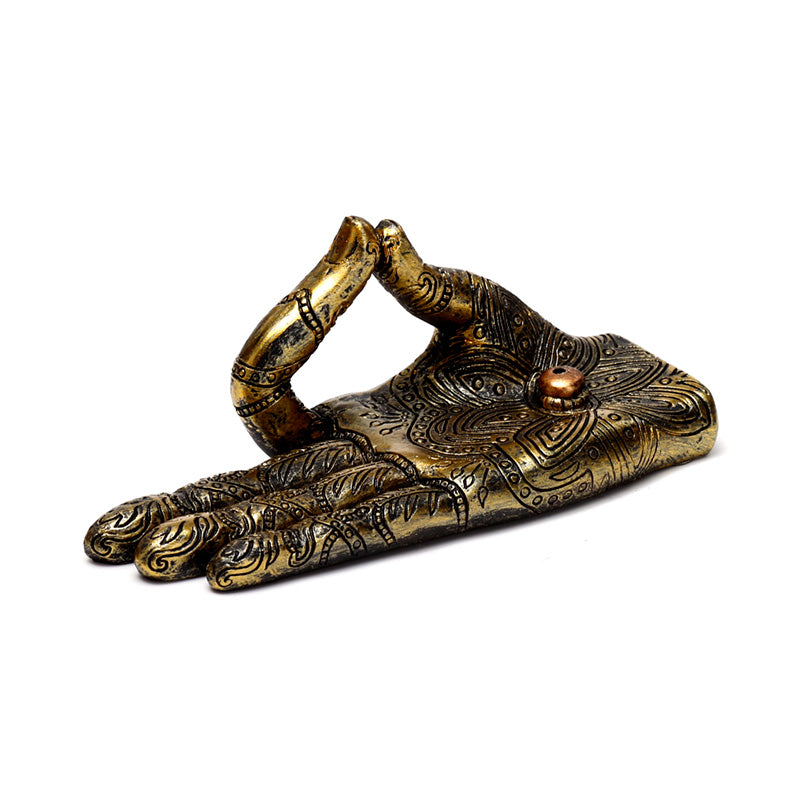 Henna Buddha Hand Ashcatcher Incense Stick Burner