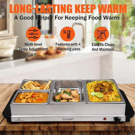 4 Tray Compartments Electric Buffet Server