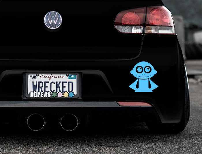 Adorable Superhero Bumper Car Sticker