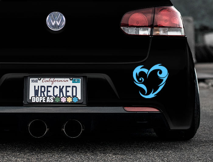 Tribal Heart Bumper Car Sticker