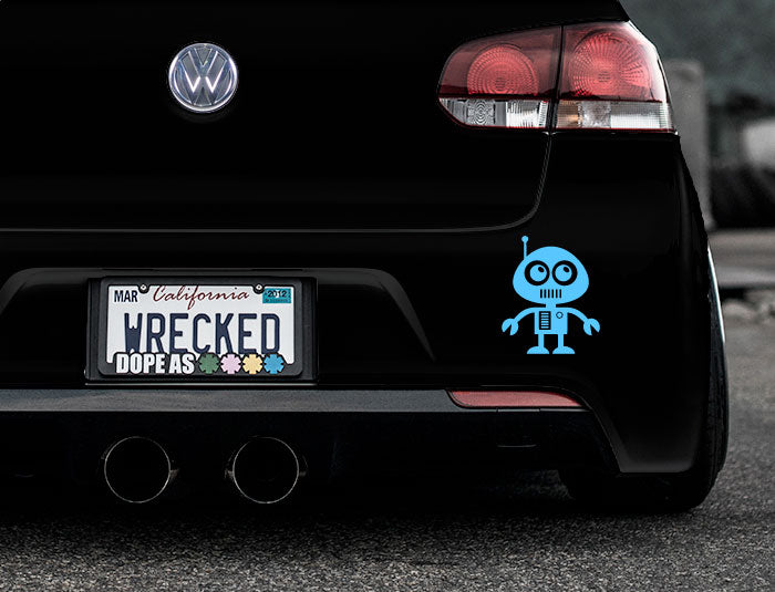 Adorable Robot Bumper Car Sticker