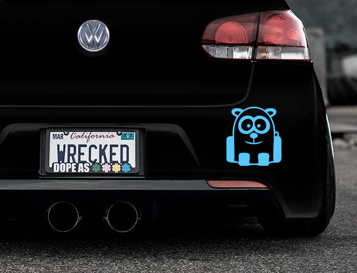 Funny Cartoon Panda Bumper Car Sticker