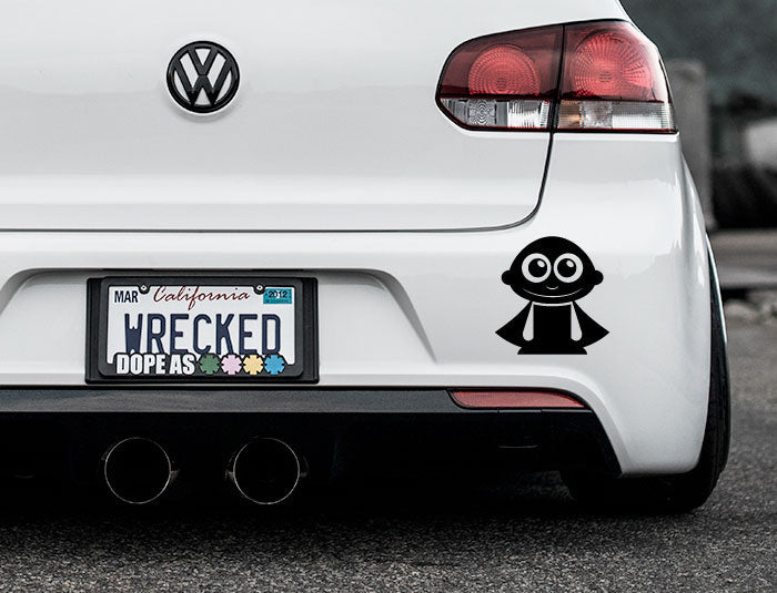 Adorable Superhero Bumper Car Sticker