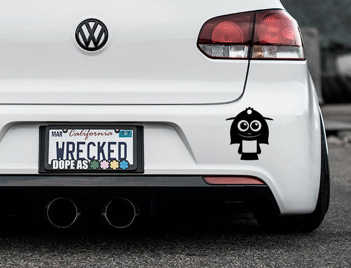 Adorable Lady Bumper Car Sticker