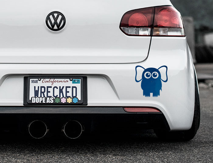 Adorable Elephant Bumper Car Sticker
