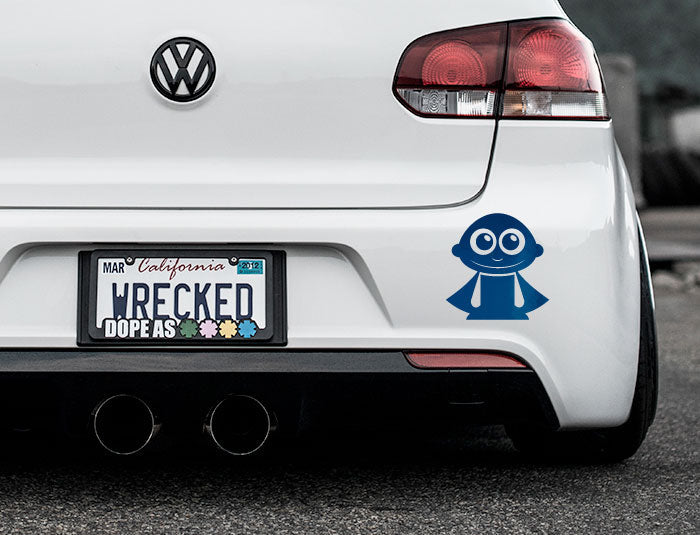 Adorable Superhero Bumper Car Sticker