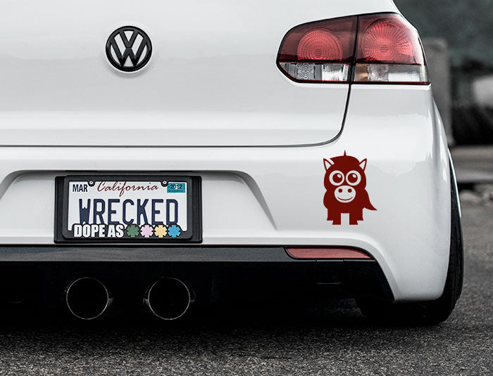 Adorable Unicorn Bumper Car Sticker