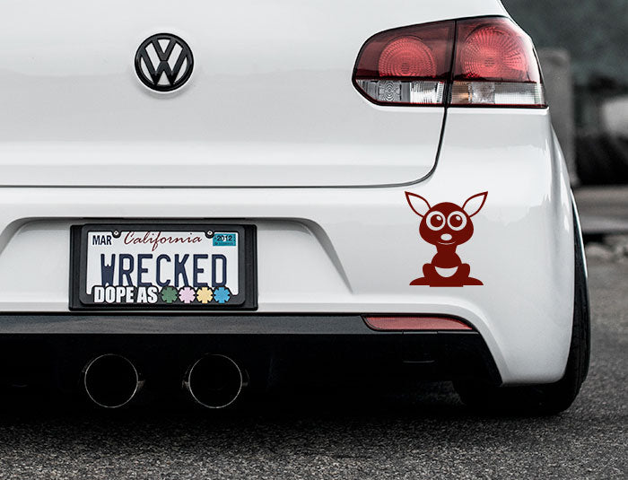 Adorable Kangaroo Bumper Car Sticker