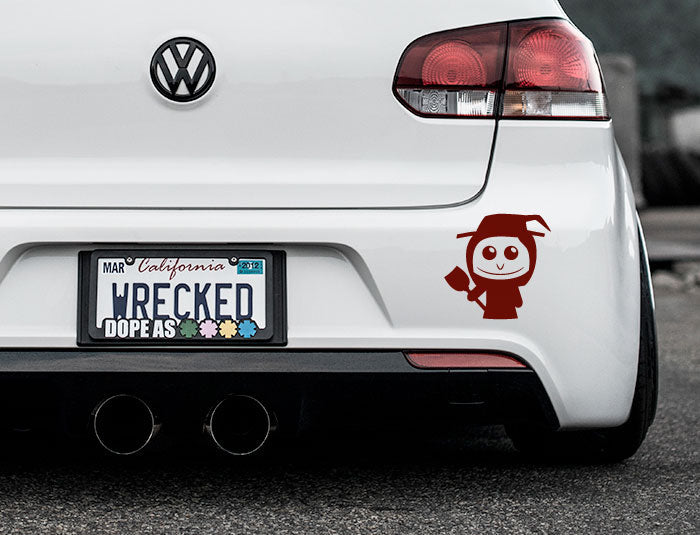 Adorable Witch Bumper Car Sticker