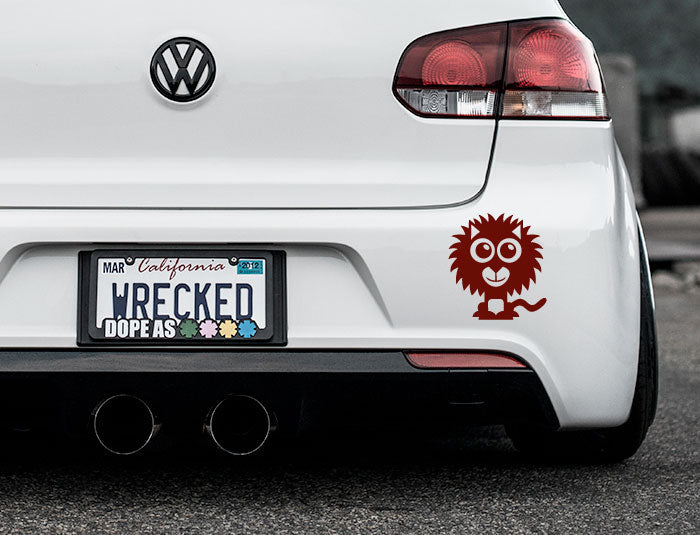 Adorable Lion Bumper Car Sticker