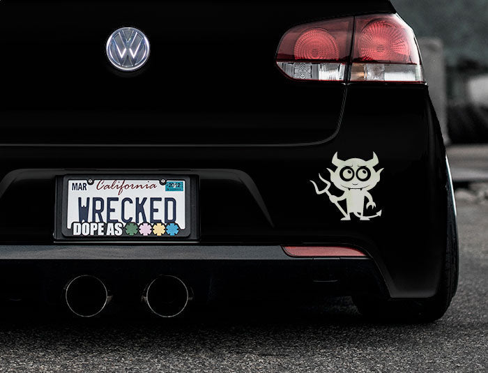 Adorable Devil Bumper Car Sticker