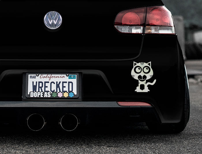 Adorable Tiger Bumper Car Sticker