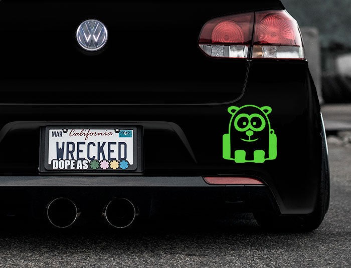 Funny Cartoon Panda Bumper Car Sticker