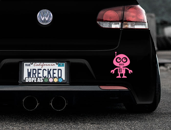Adorable Robot Bumper Car Sticker