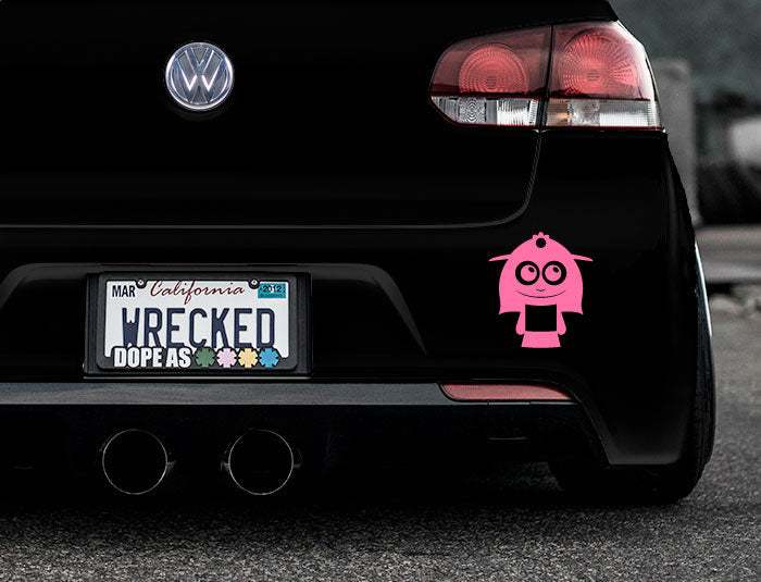 Adorable Lady Bumper Car Sticker