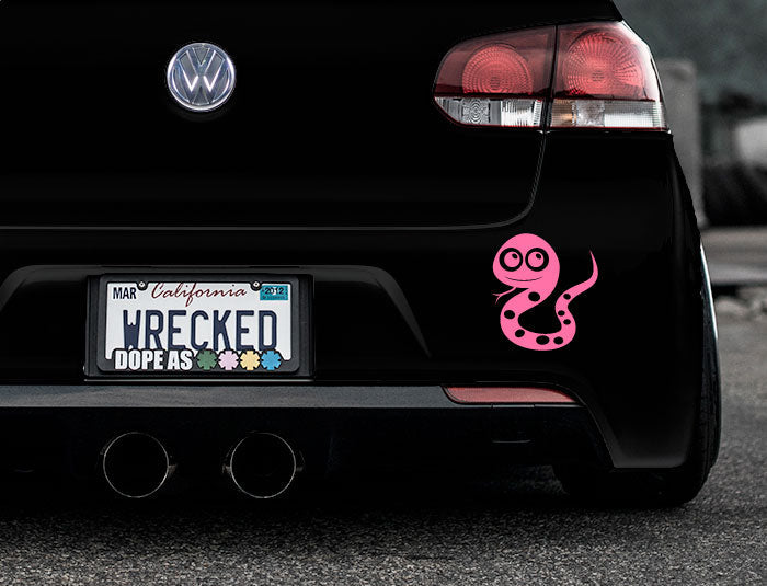 Adorable Snake Bumper Car Sticker