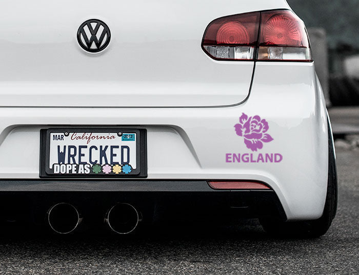 Rose Of England Bumper Car Sticker