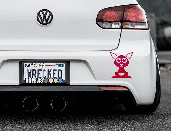 Adorable Kangaroo Bumper Car Sticker