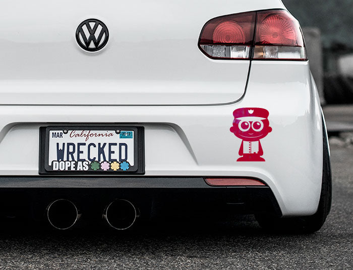 Adorable Policeman Bumper Car Sticker