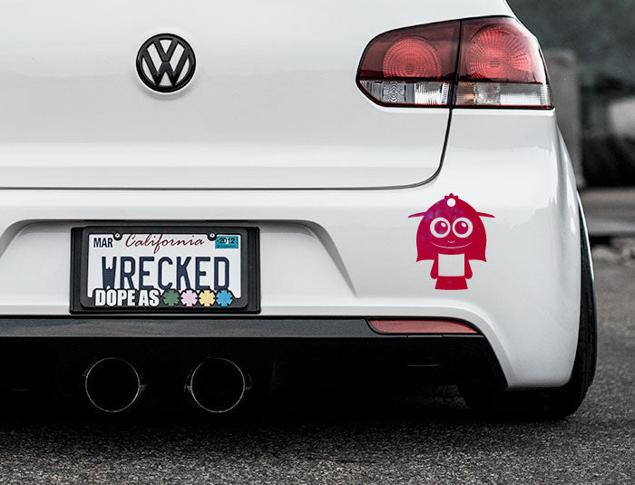 Adorable Lady Bumper Car Sticker