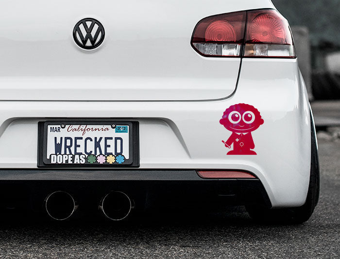 Adorable Doctor Bumper Car Sticker