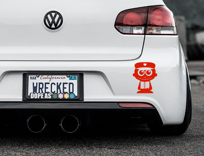 Adorable Policeman Bumper Car Sticker