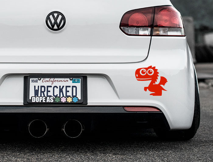 Adorable Dragon Bumper Car Sticker