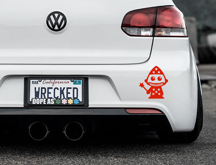 Adorable Wizard Bumper Car Sticker