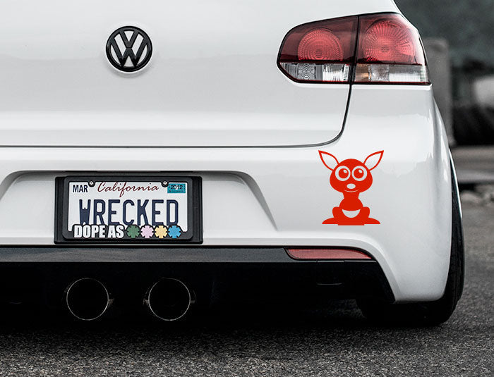 Adorable Kangaroo Bumper Car Sticker