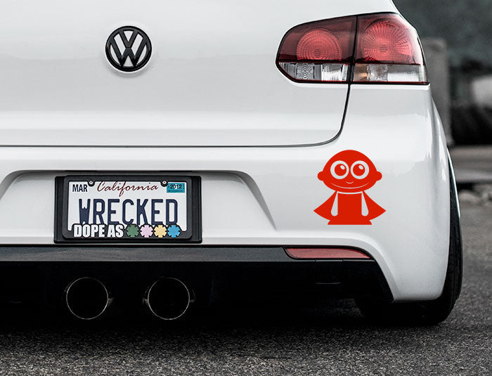 Adorable Superhero Bumper Car Sticker